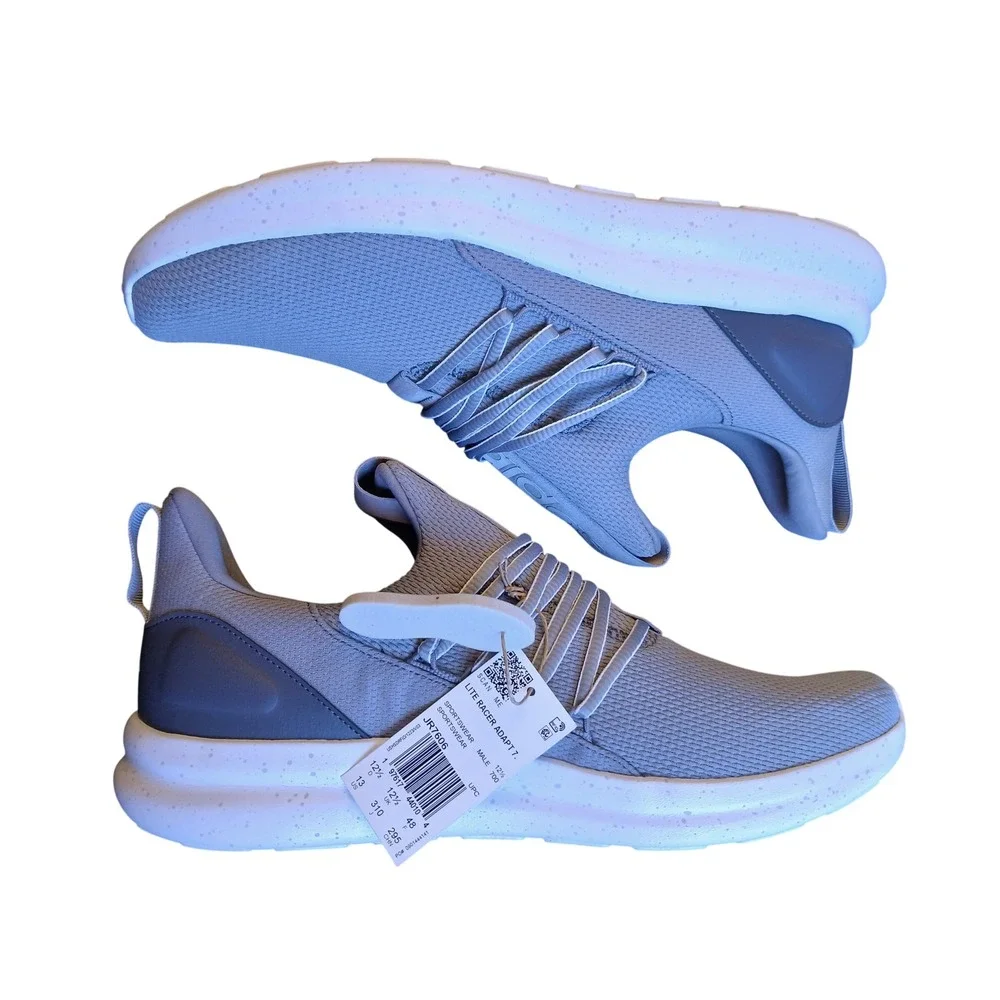 Adidas Lite Racer Adapt 7.0 Mens Grey Slip On Running Shoes JR7606 Size 13 NEW